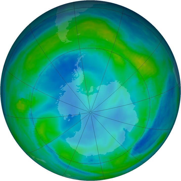 Antarctic ozone map for 27 May 1985